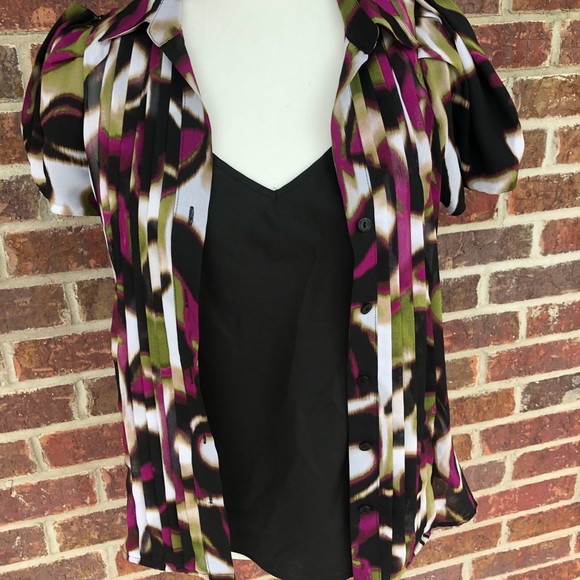 Worthington 2 In 1 Flutter Sleeve Top Size Small - Picture 6 of 8